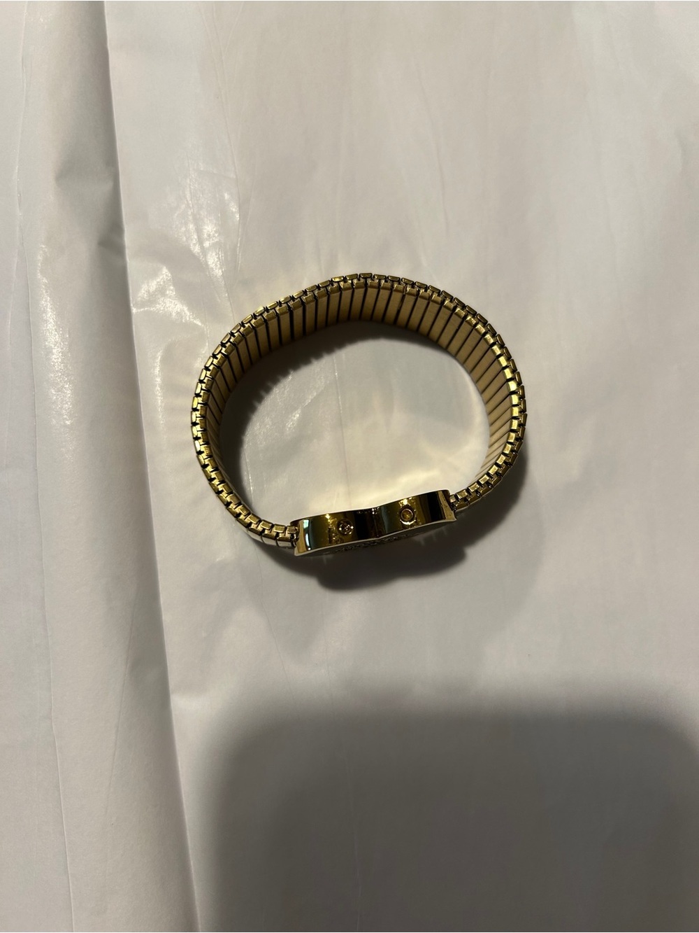 Vintage Juicy Couture Gold Tone Heart Link Stretch Bracelet - Picture 3 of 5
